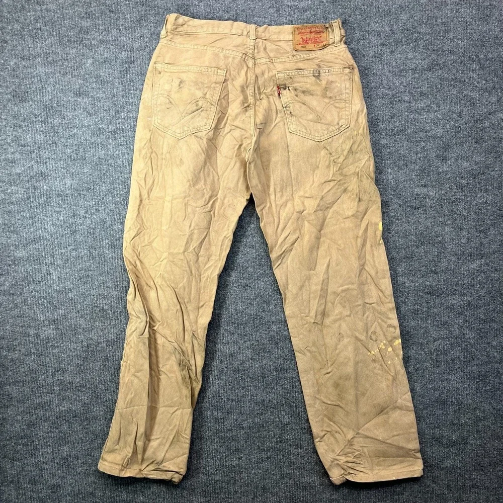Vintage Levi's 550 Relaxed Fit Jeans Mens Tan Denim Straight Zip Fly Y2K - 32X30